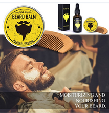 3Pcs Men Beard Care Kit Beard Balm + 30ml Beard Oil + Comb Male Hair Grooming Care Tools Moisturizing Nourishing Set