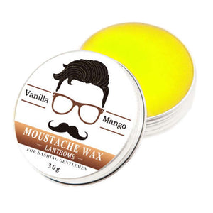 100% Natural Beard Balm Moustache Wax for styling, Beeswax moisturizing Vanilla Mango