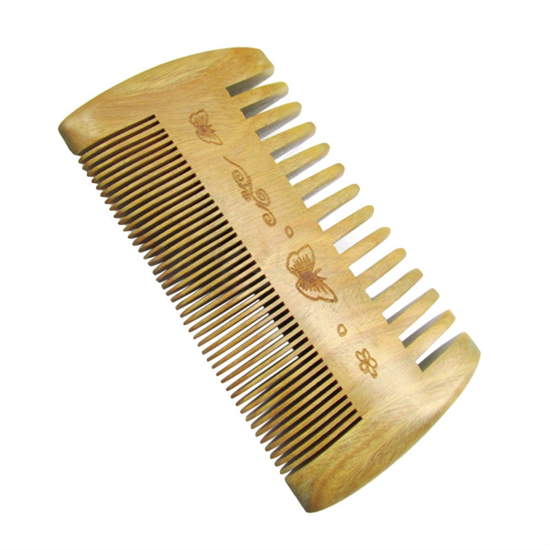 Hand Made Double-sided Natural Sandalwood Verawood Hair Brush Anti-Static Pocket Comb