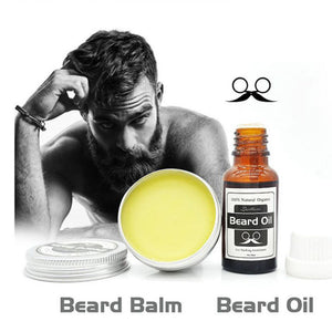 20ml Men's Beard Oil Growth Fluid+30g Beard Balm Wax Extra Strength