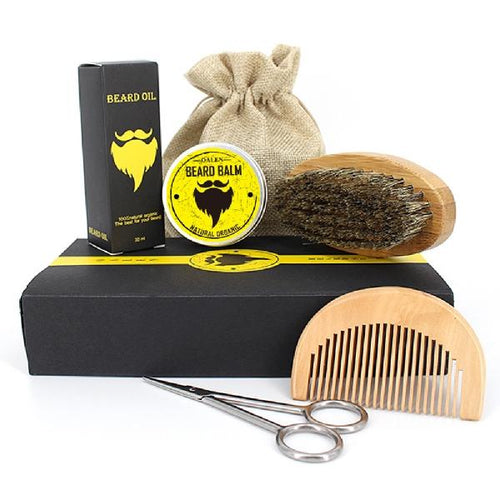 BellyLady Man Beard Oil Kit with Beard Brush Comb Beard Oil and Cream Scissors for Styling